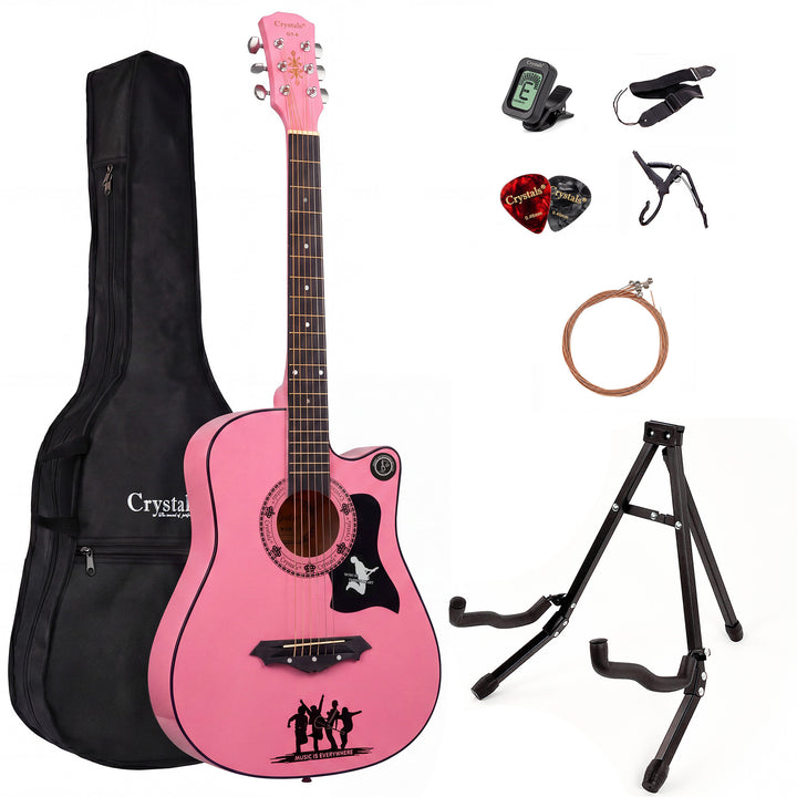 38" Full Size 6 String Acoustic Guitar with Stand