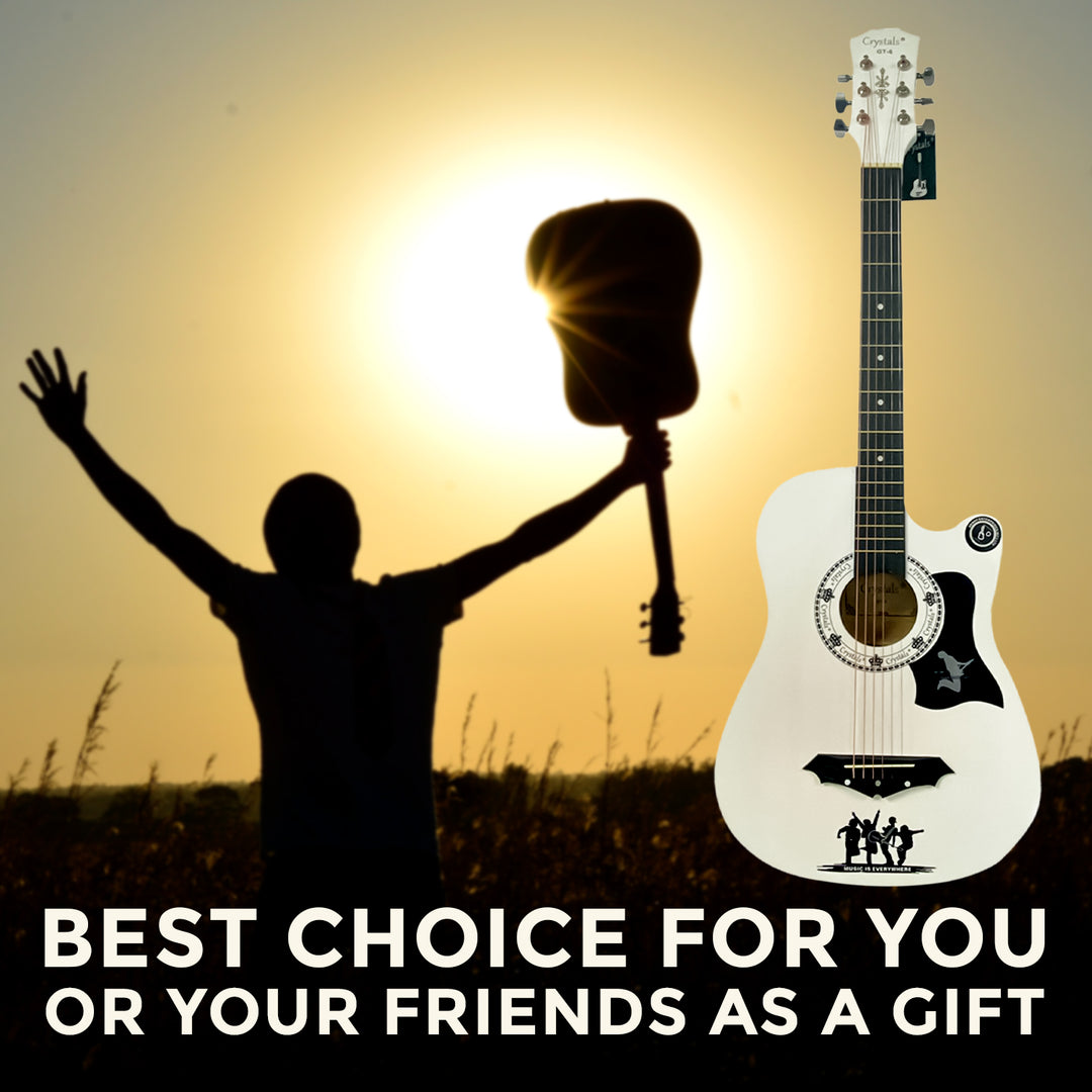 38" Full Size 6 String Acoustic Guitar White