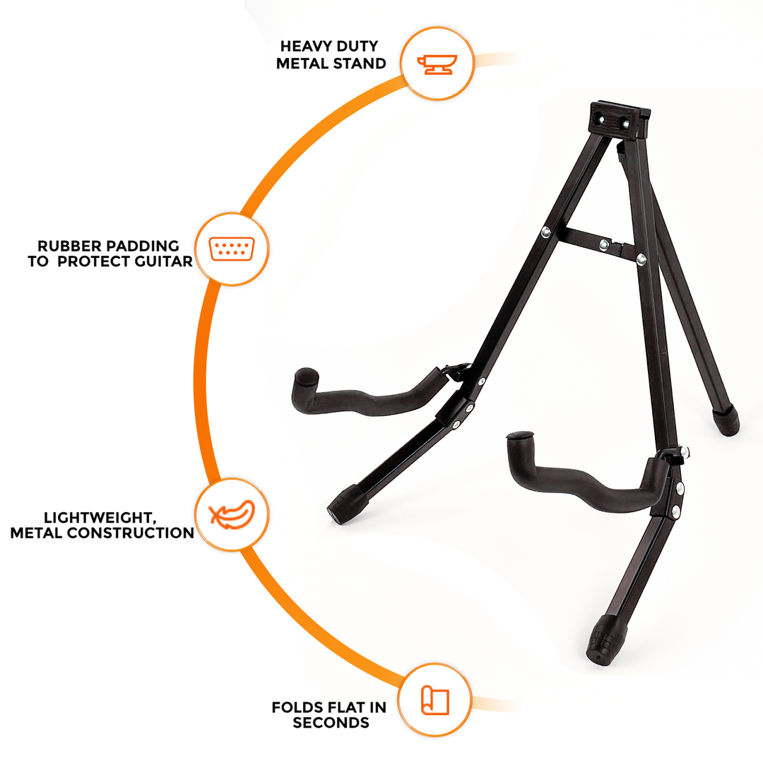 Foldable Music Guitar Stand (Black)