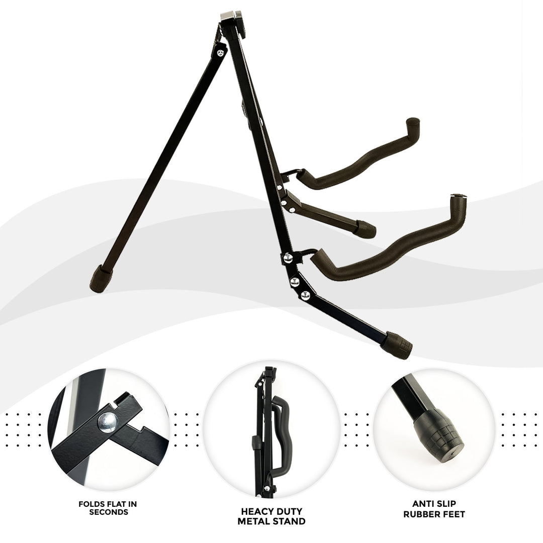 Foldable Music Guitar Stand (Black)