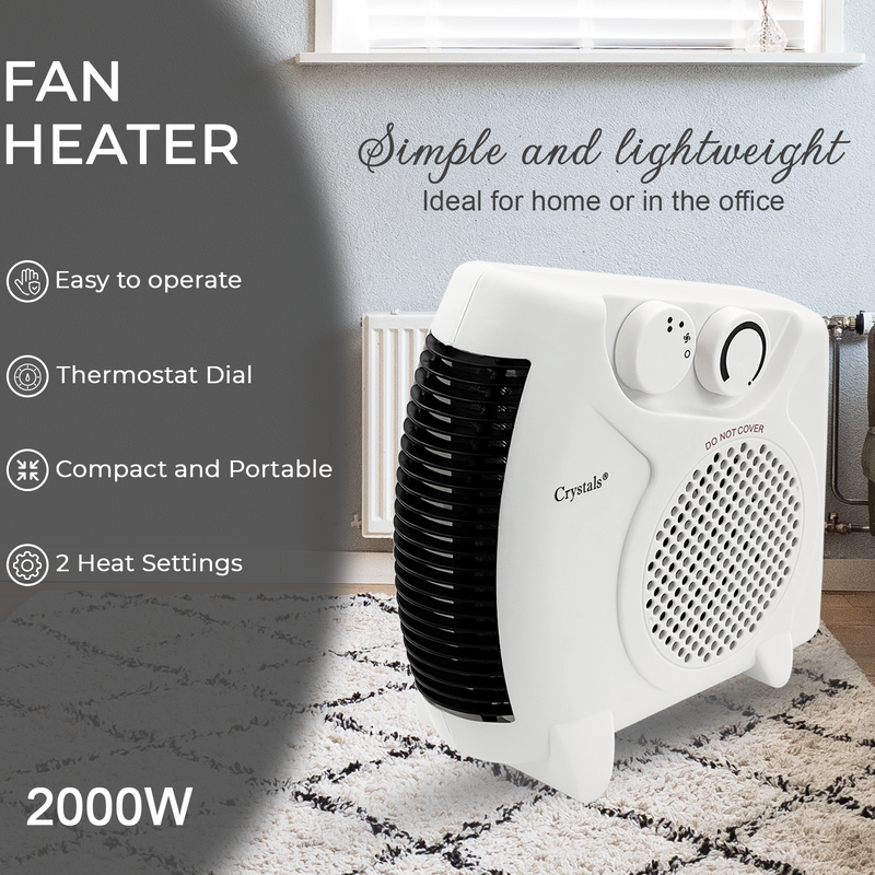 2kW Portable Electric Fan Heater