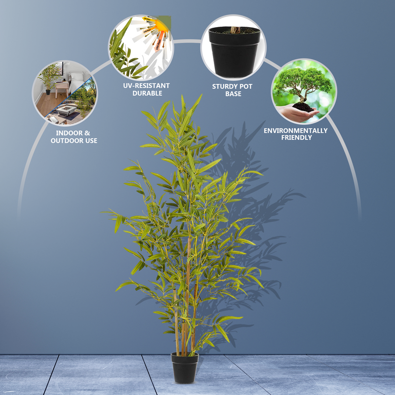 675 Leaves 1.2M Artificial Bamboo Tree in Pot - Artificial Plant