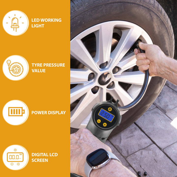 Cordless Electric Car Tyre Inflator Air Compressor Pump