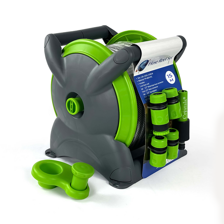 Garden Hose Reel with Wall Mounted Fittings