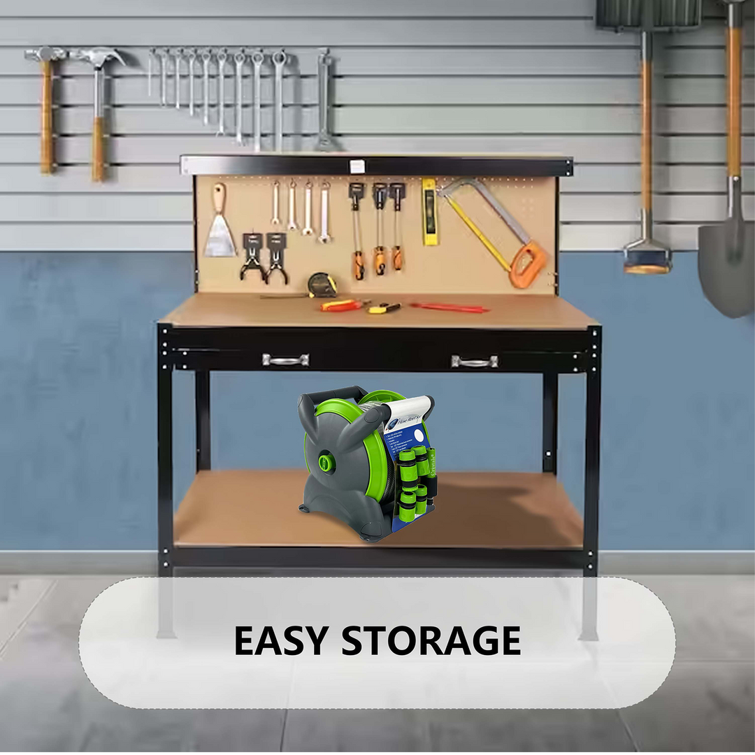 Garden Hose Reel with Wall Mounted Fittings