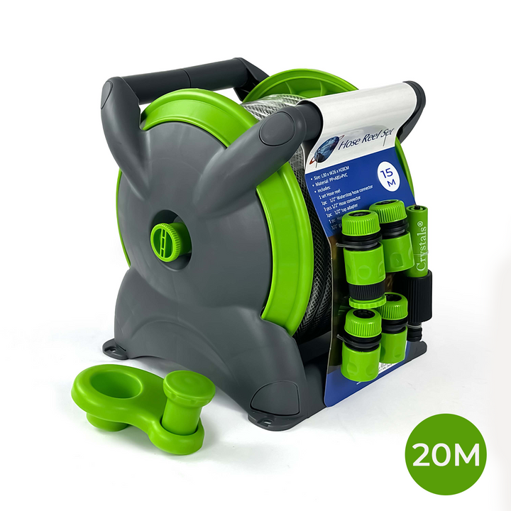 Garden Hose Reel with Wall Mounted Fittings