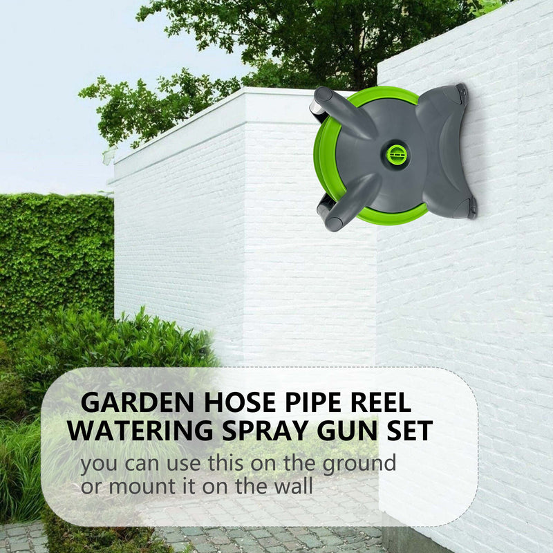 Garden Hose Reel with Wall Mounted Fittings