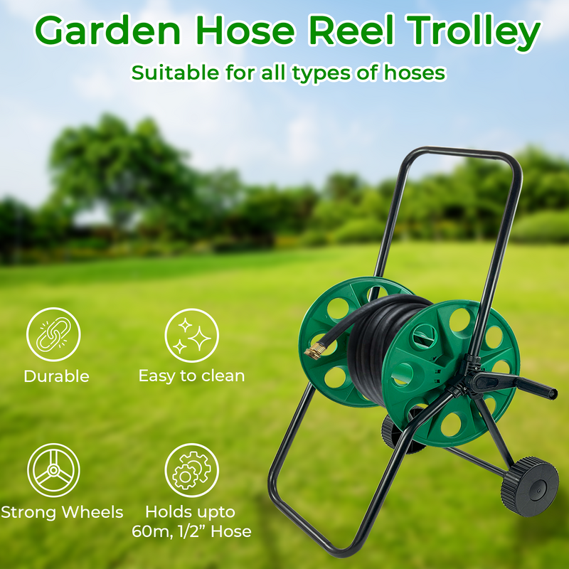 Garden Hose Reel Trolley - 60M