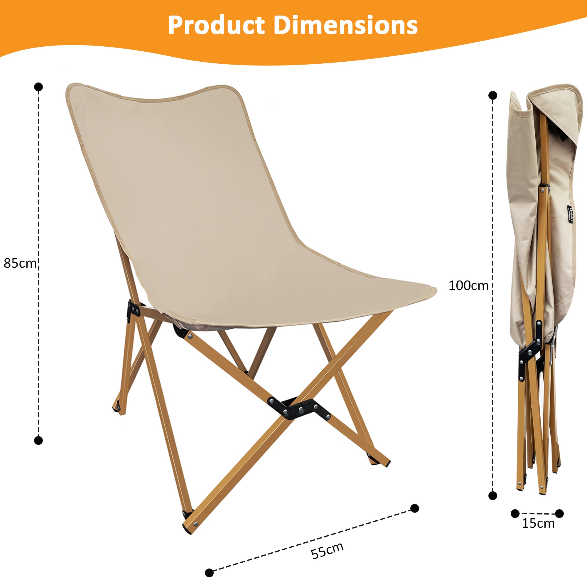Folding Metal Butterfly Chair Portable – Denny Shop UK