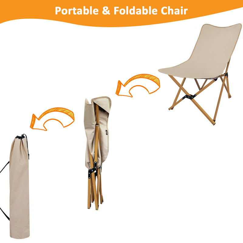 Folding Metal Butterfly Chair Portable