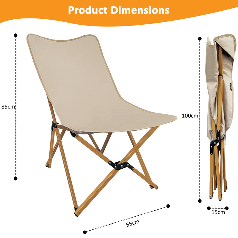Folding Metal Butterfly Chair Portable