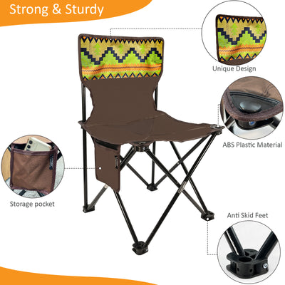 3Pc Foldable Camping Table & Chair Set