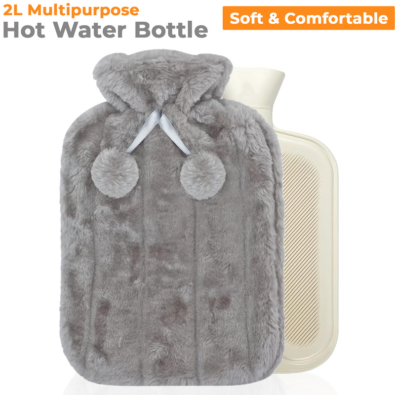 Hot Water Bottle With Fluffy Cover