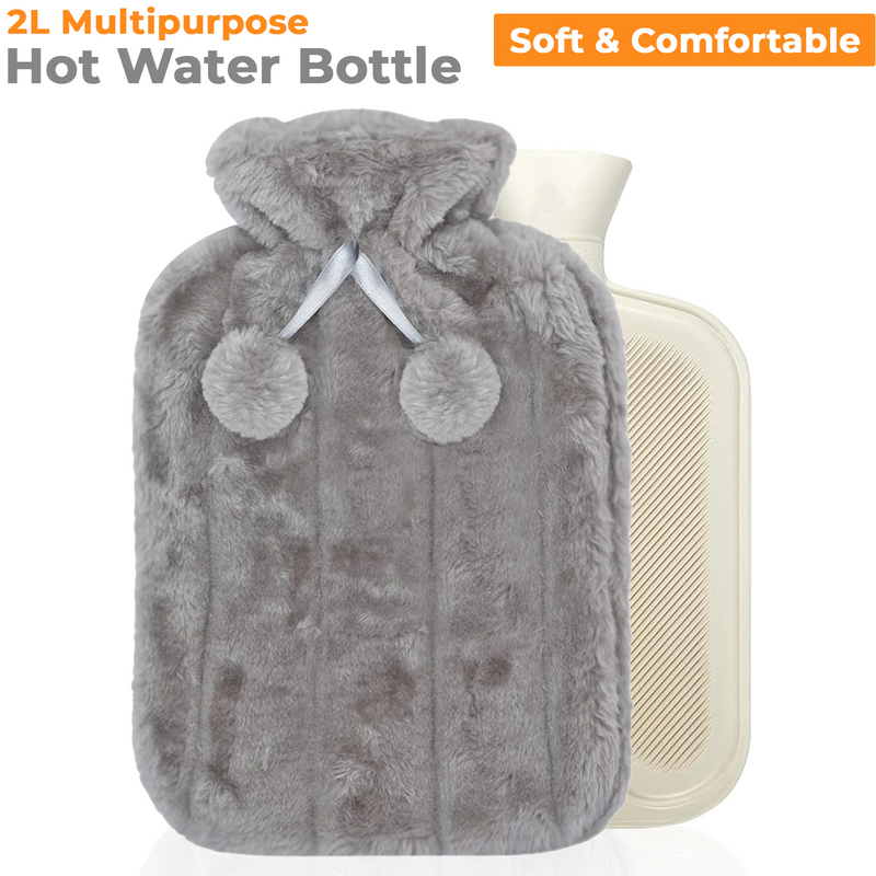 2L Hot Water Bottle With Fluffy Cover