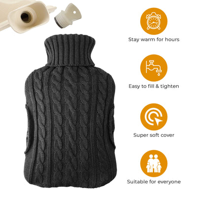 2L Hot Water Bottle with Built In Pockets