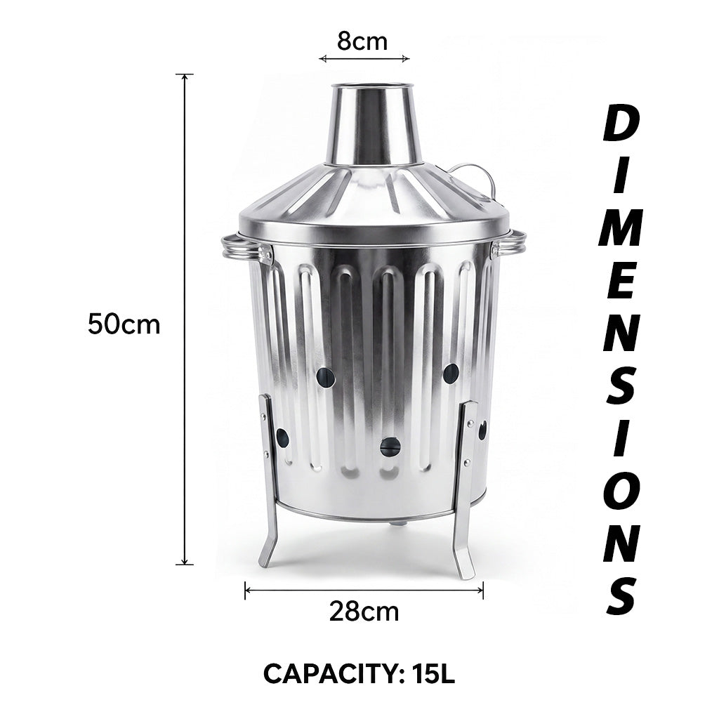 15L Mini Galvanised Incinerator