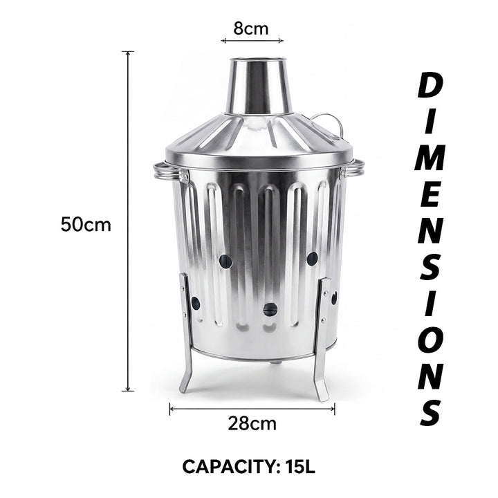 15L Mini Galvanised Incinerator