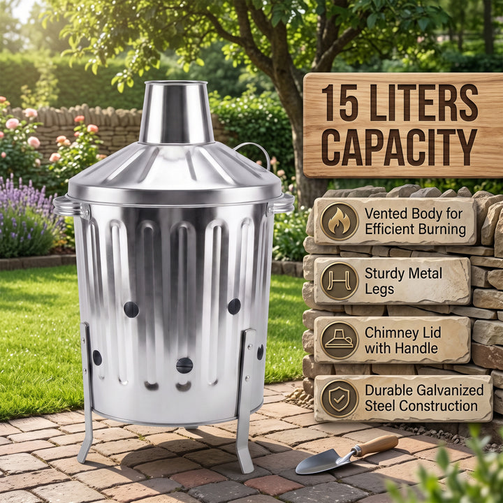 15L Mini Galvanised Incinerator