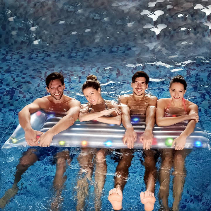 Inflatable LED Lighted Float Swimming Pool Lounger