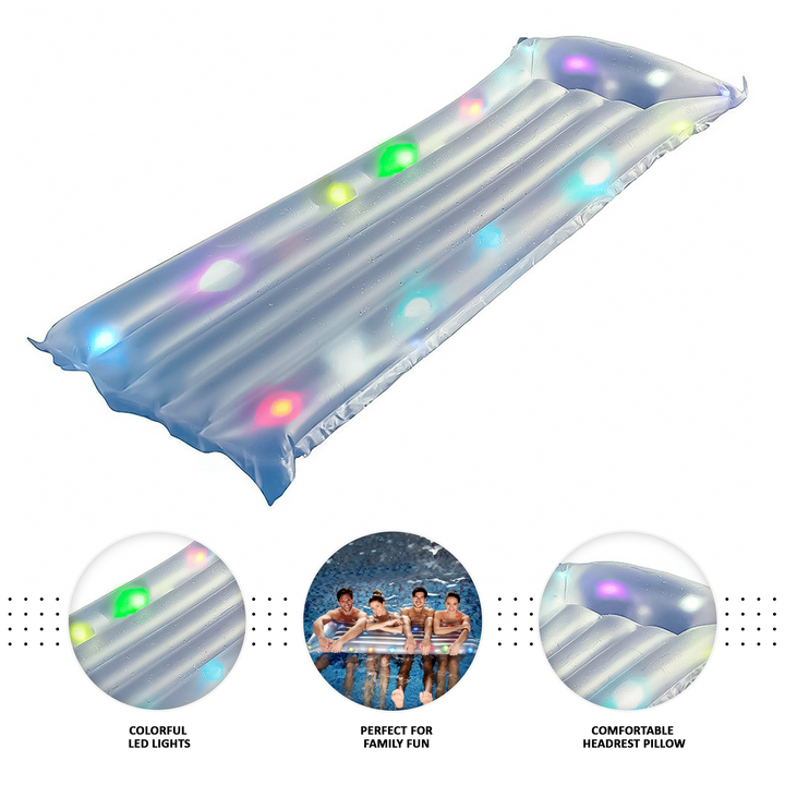 Inflatable LED Lighted Float Swimming Pool Lounger
