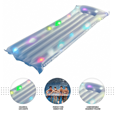 Inflatable LED Lighted Float Swimming Pool Lounger