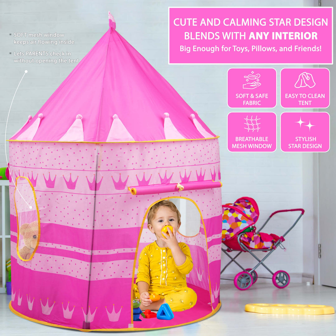 Pop Up Princess Castle Tent KIDS POP UP WIZARD PRINCESS CASTLE
