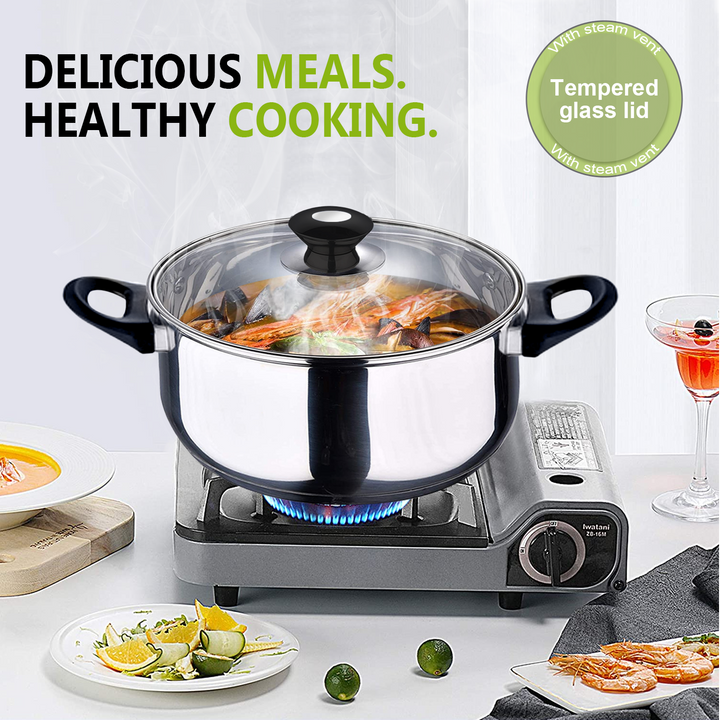 12Pc Stainless Steel Induction Stock Pot