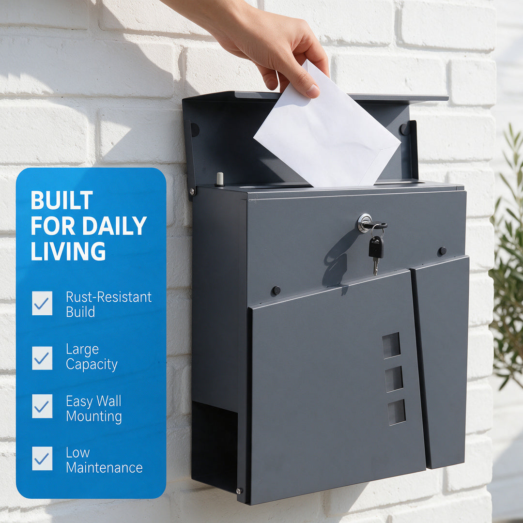 Wall Mounted Lockable Mailbox + Keys