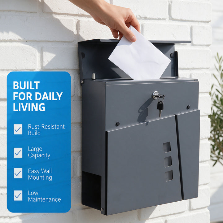 Wall Mounted Lockable Mailbox + Keys