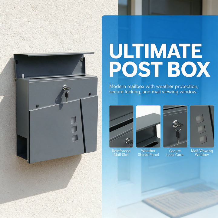 Wall Mounted Lockable Mailbox + Keys