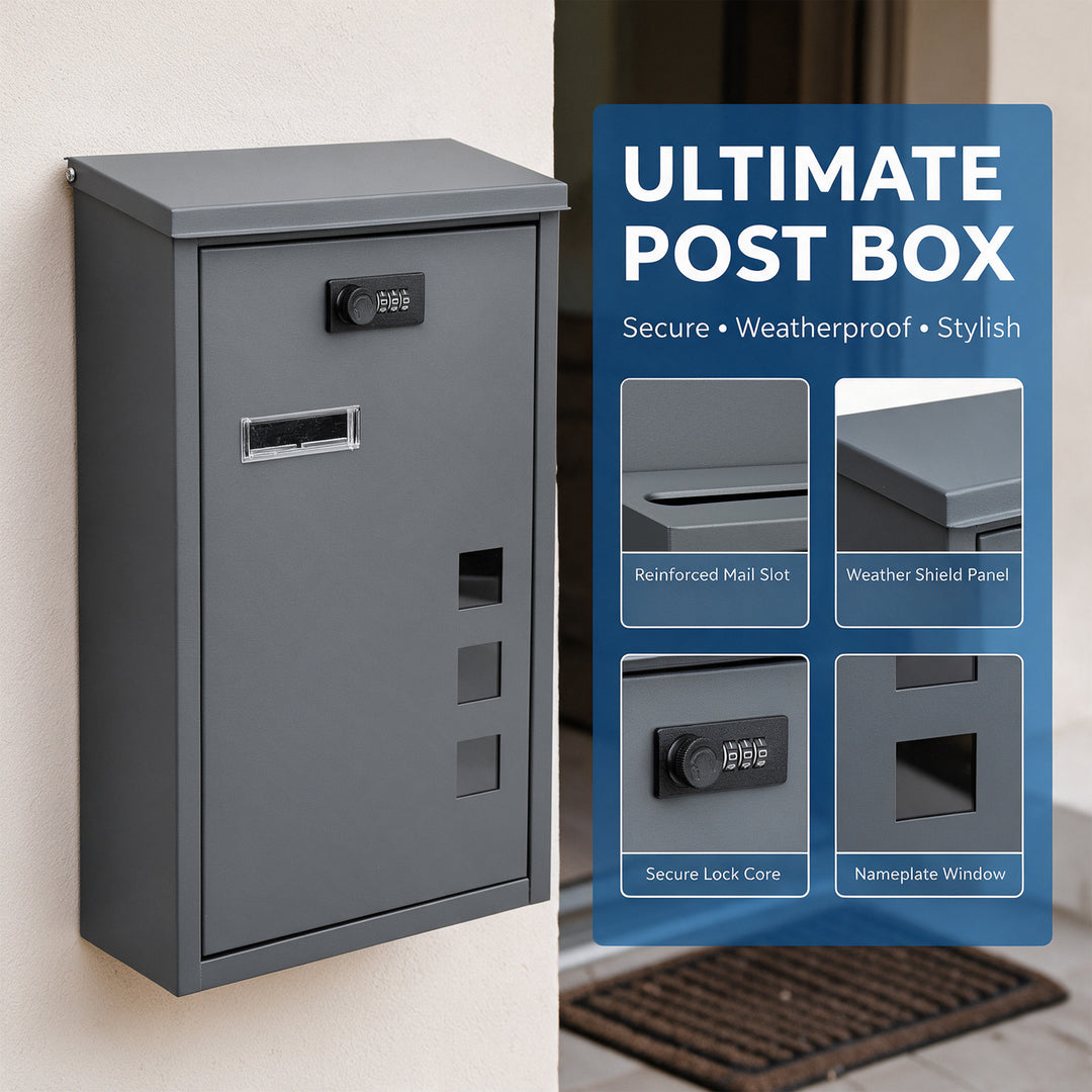 Wall Mounted Letterbox with Combination Lock