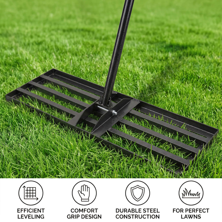 Level Lawn Tool with 78" Steel Handle
