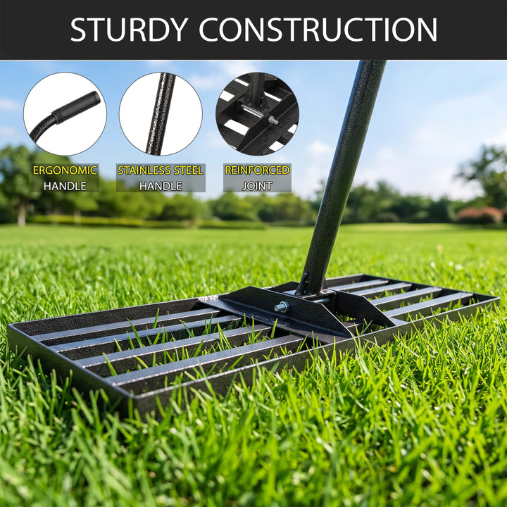 Level Lawn Tool with 78" Steel Handle