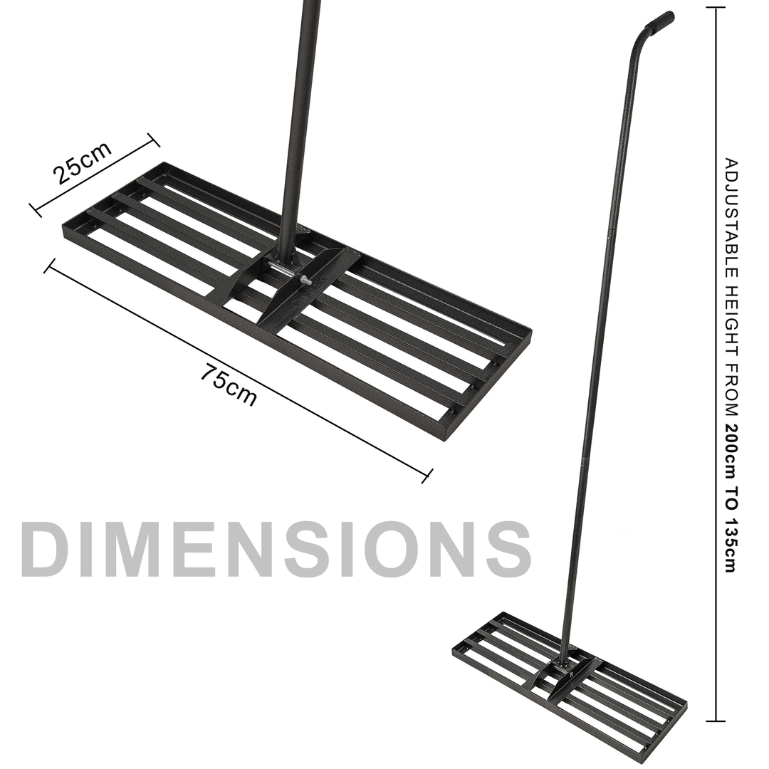 Level Lawn Tool with 78" Steel Handle