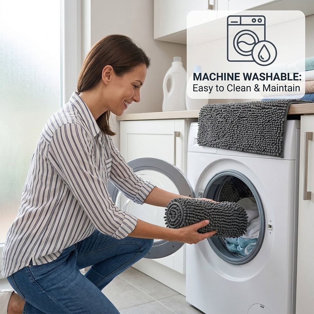 Non Slip Bath Mat Water Absorbent Machine Washable