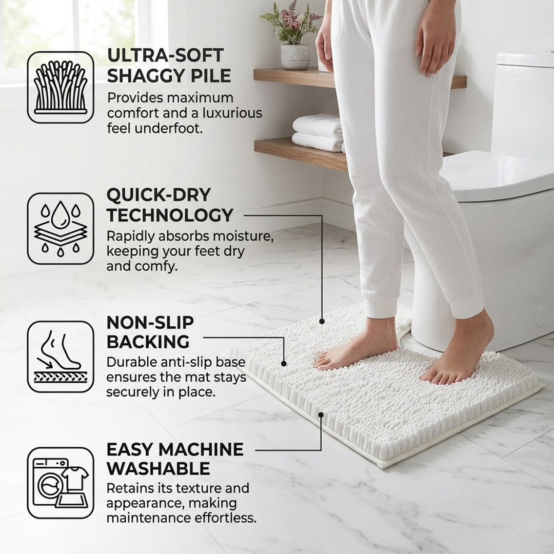 Non Slip Bath Mat Water Absorbent Machine Washable