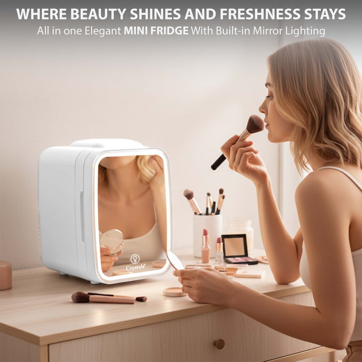 4L Mini Fridge with LED Mirror