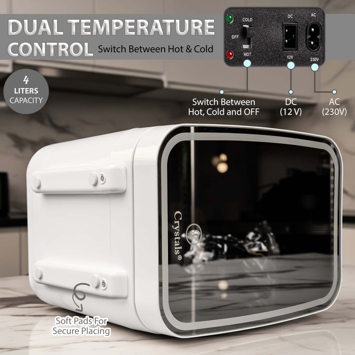 4L Mini Fridge with LED Mirror