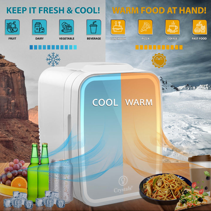 4L Mini Fridge with LED Mirror