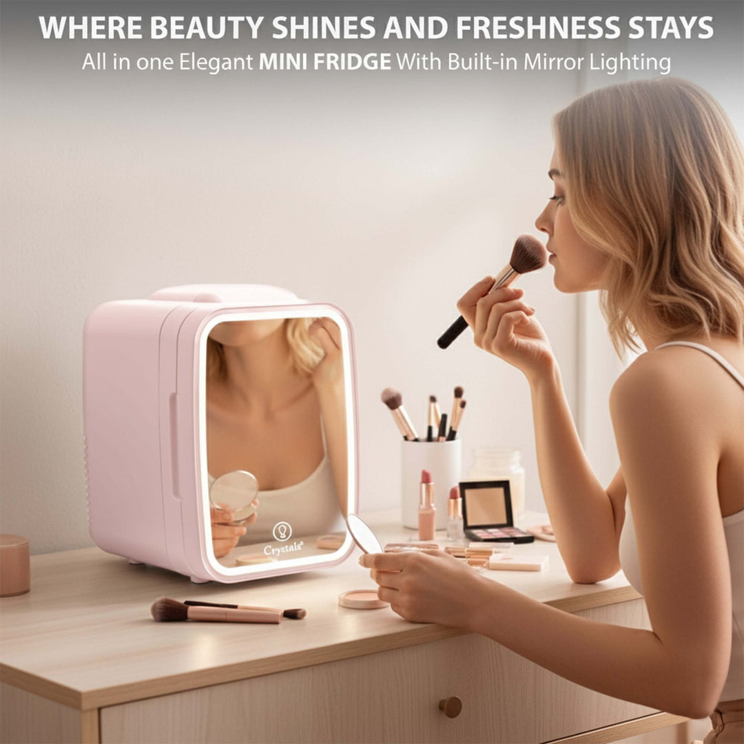 4L Mini Fridge with LED Mirror