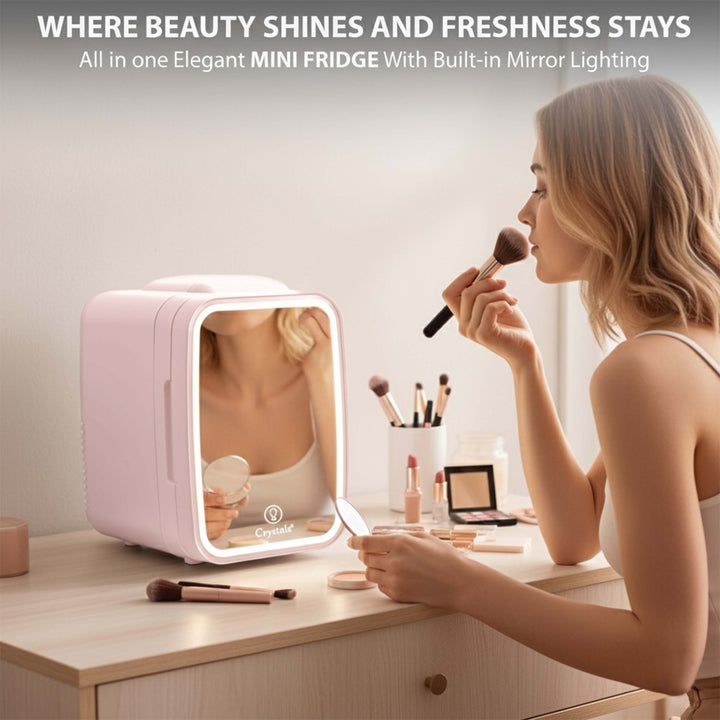 4L Mini Fridge with LED Mirror