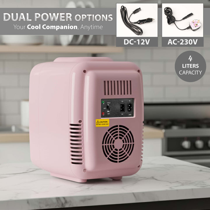 4L Mini Fridge with LED Mirror