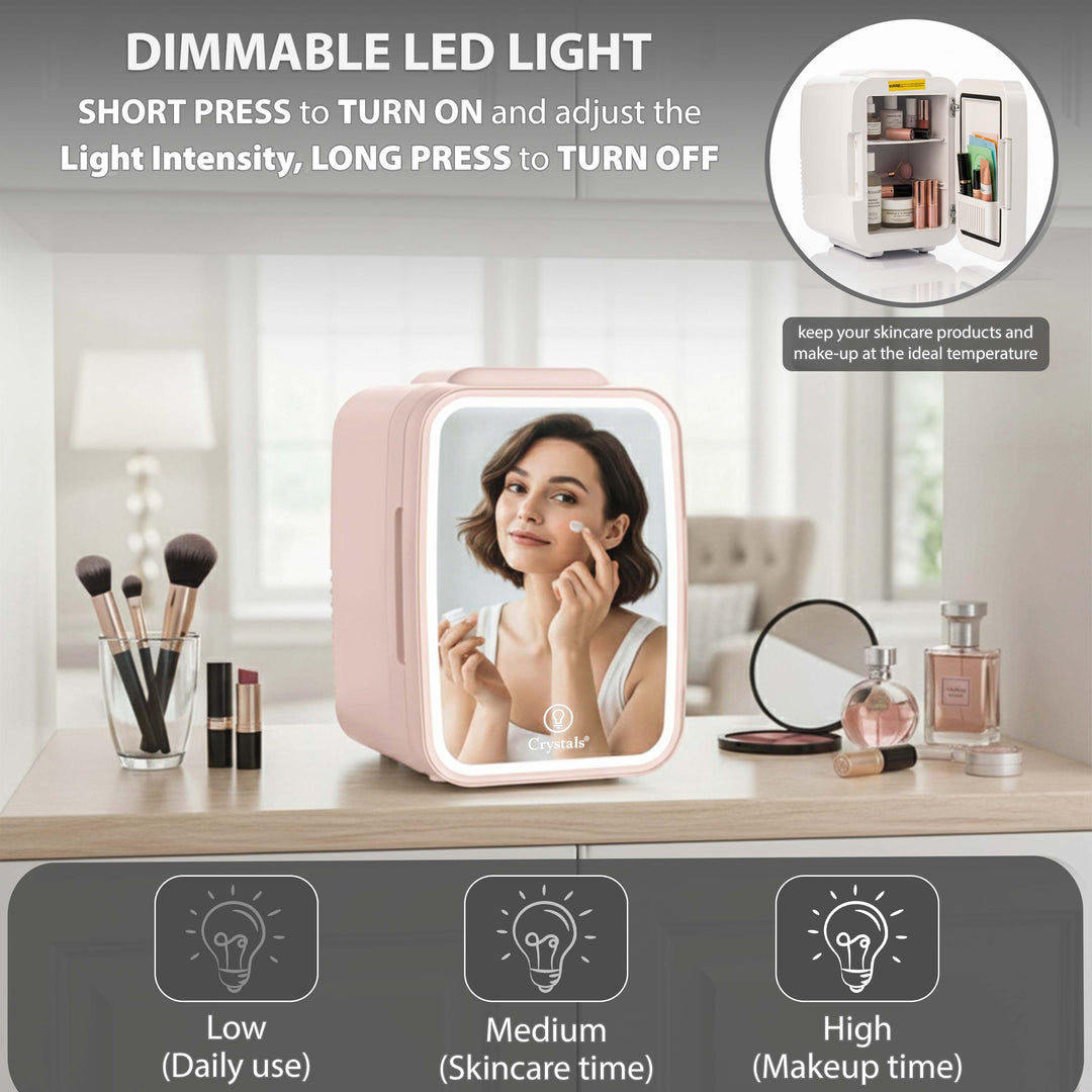 4L Mini Fridge with LED Mirror