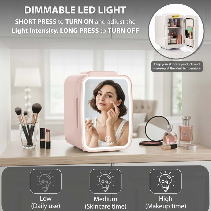 4L Mini Fridge with LED Mirror