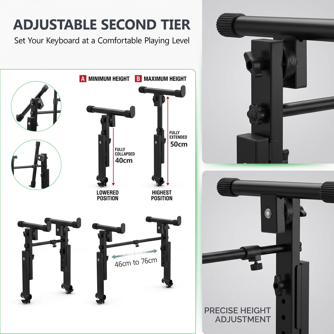 2 Tier Keyboard Z-Stand Mic &amp; Phone Holder