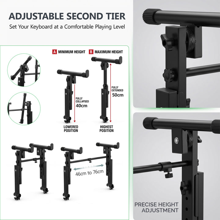 2 Tier Keyboard Z-Stand Mic &amp; Phone Holder