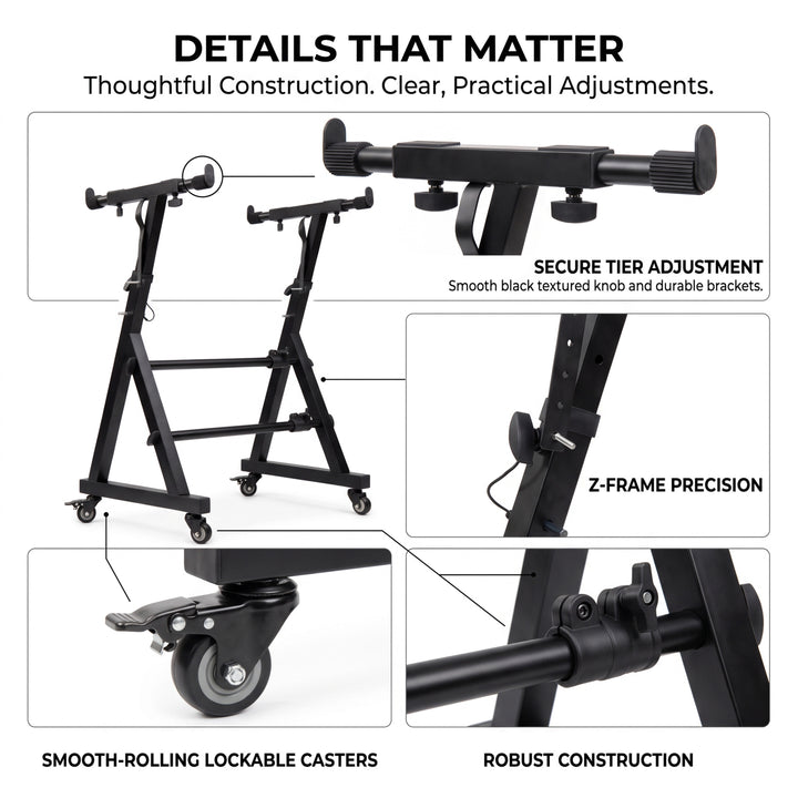 2 Tier Keyboard Z-Stand Mic &amp; Phone Holder