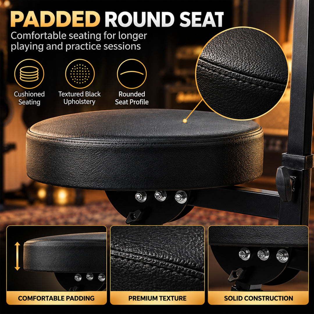 Padded Guitar Stool with Backrest
