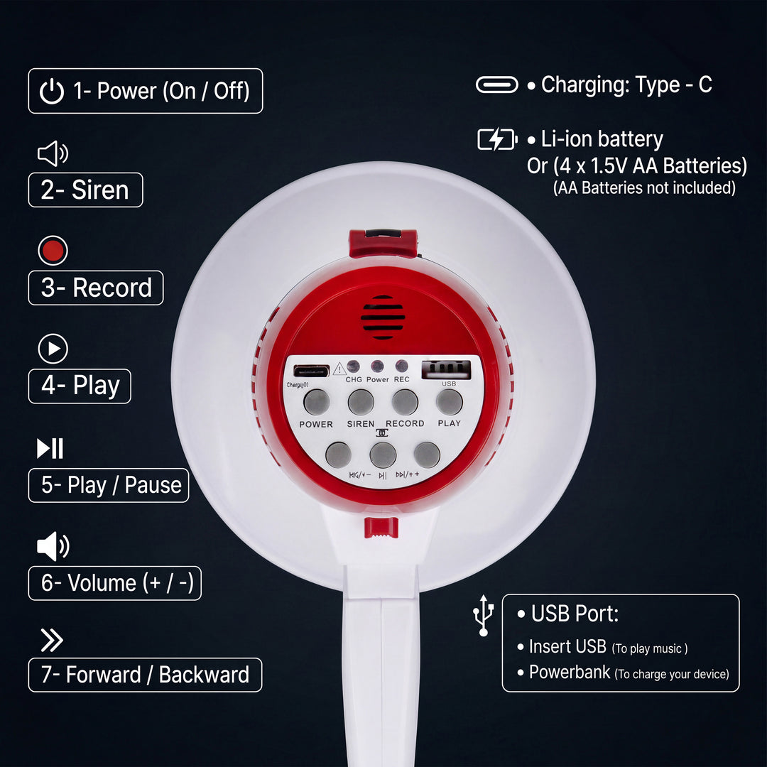 10W Rechargeable Megaphone