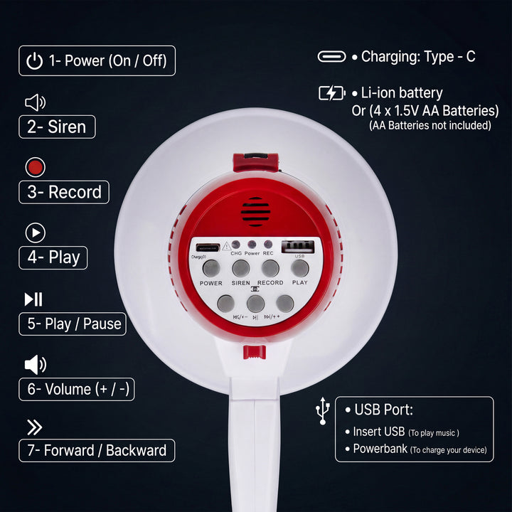 10W Rechargeable Megaphone